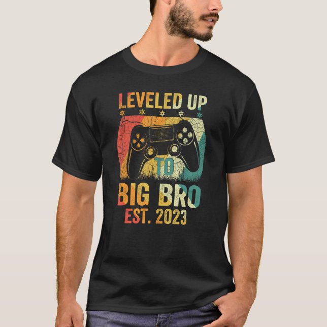 Promoted To Big Brother 2023, Leveled Up To Big Br T Shirt (Framsida)