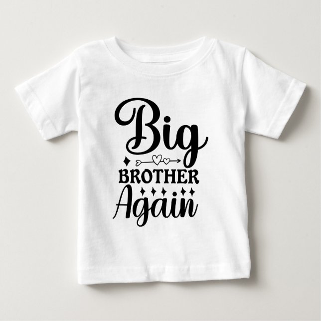 Promoted to Big Brother 2026 Dinosaur T-Rex Boys  T Shirt (Framsida)
