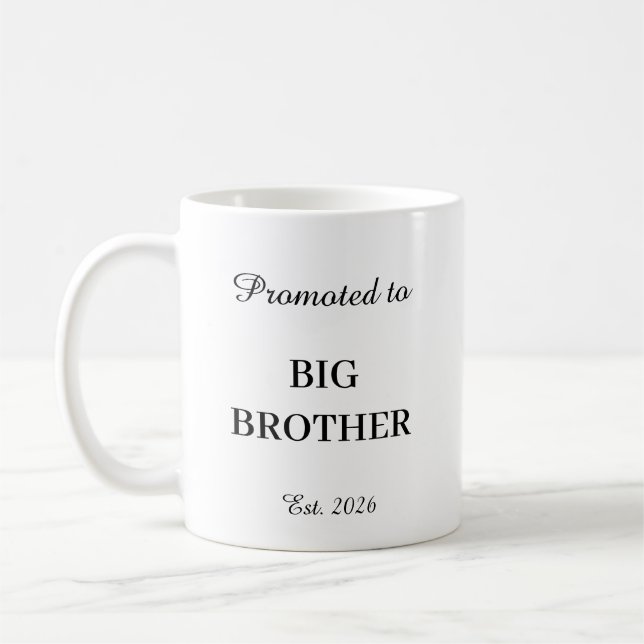 Promoted To Big Brother Mug – Pregnancy Gift Kaffemugg (Vänster)