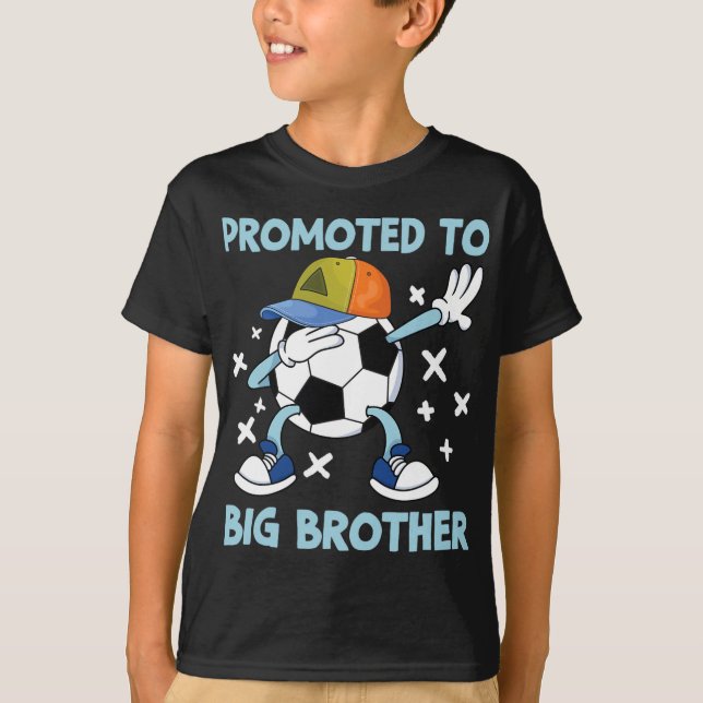 Promoted To Big Brother Soccer Design  T Shirt (Framsida)
