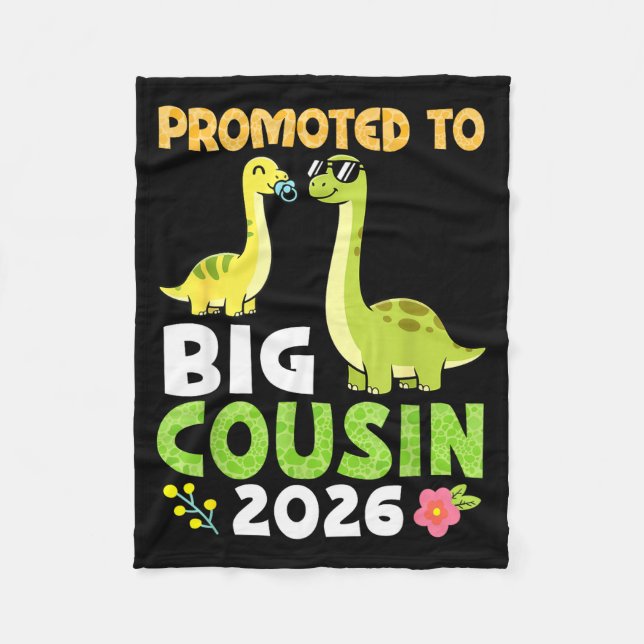 Promoted To Big Cousin 2026 Cute Dinosaur Family T Fleecefilt (Framsidan)