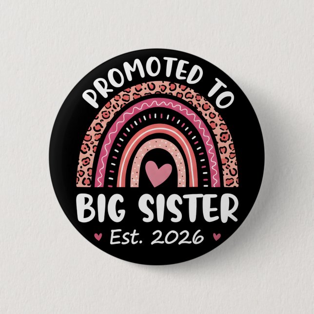 Promoted to Big Sister 2026 Cute Pregnancy Knapp (Framsida)