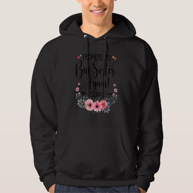 Promoted To Big Sister Again 2023 Pregnancy Announ Hoodie (Framsida)