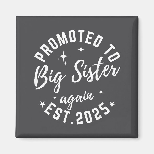 Promoted To Big Sister Again 2025 Pregnancy Announ Magnet (Framsidan)