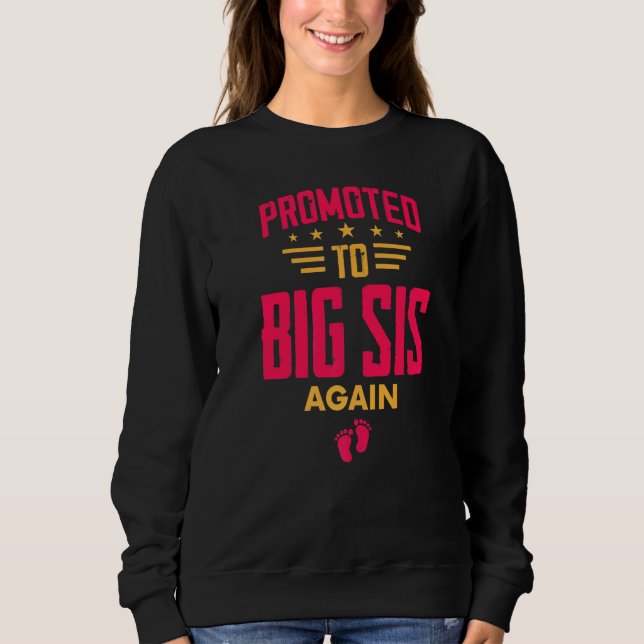 Promoted To Big Sister Again   Pregnancy Announcem T Shirt (Framsida)