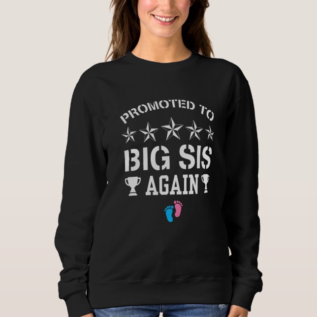 Promoted To Big Sister Again  Pregnancy Reveal Pin T Shirt (Framsida)