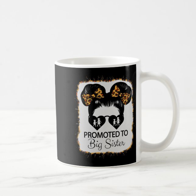 Promoted To Big Sister Leopard Girl Baby Announcem Kaffemugg (Höger)