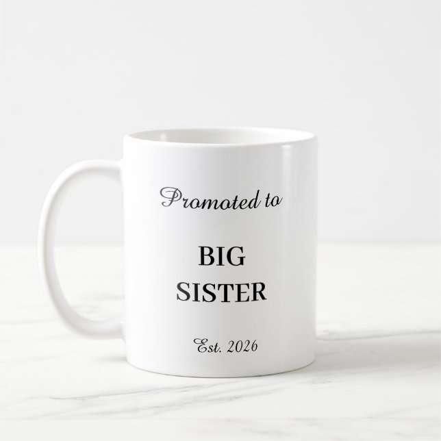 Promoted To Big Sister Mug Kaffemugg (Vänster)