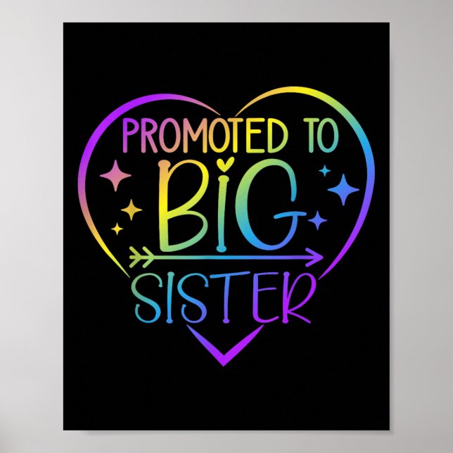 Promoted To Big Sister - New Baby Birth Announceme Poster (Framsidan)