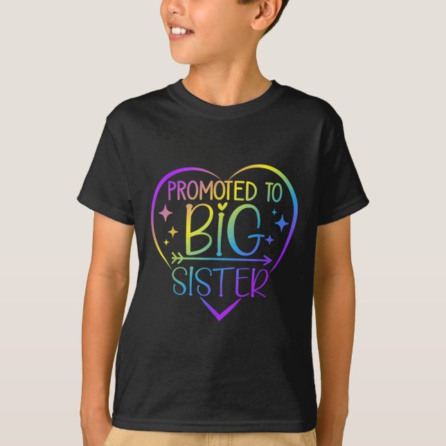 Promoted To Big Sister - New Baby Birth Announceme T Shirt (Framsida)