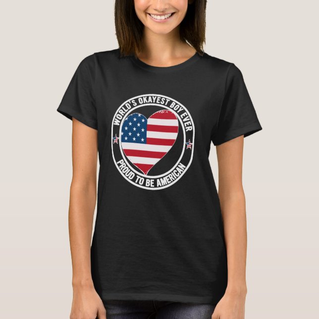 Promoted To Brother Best American Bro World Okayes T Shirt (Framsida)