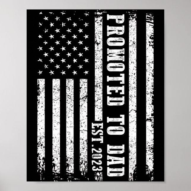 Promoted To Dad 2023 Funny Shirt For New Dad  Poster (Framsidan)