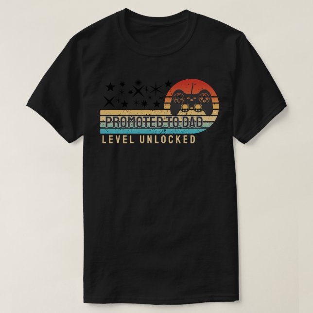 Promoted to Dad – Level Unlocked T Shirt (Design framsida)