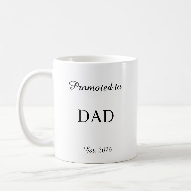 Promoted To Dad Mug – New Dad Gift Coffee Cup Kaffemugg (Vänster)