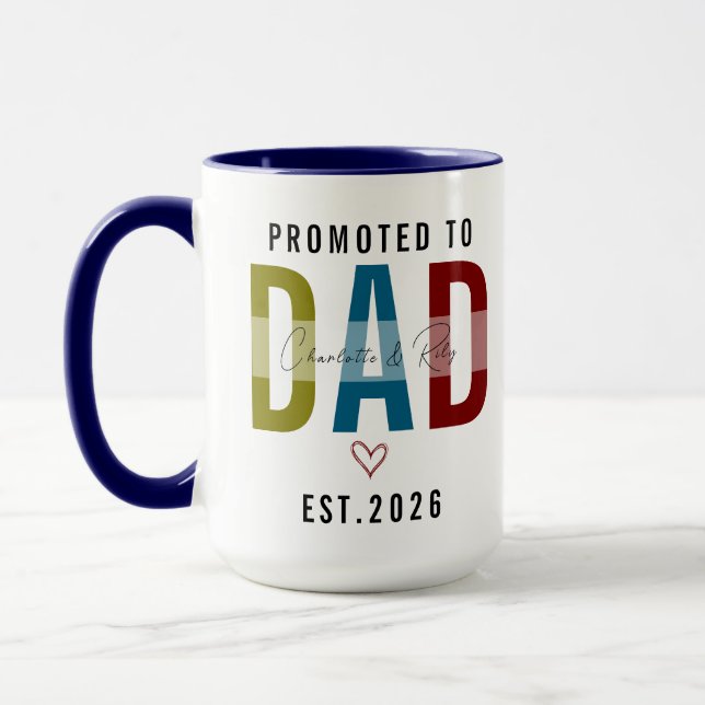 Promoted to Dad | Personalized First Father’s Day Mugg (Vänster)