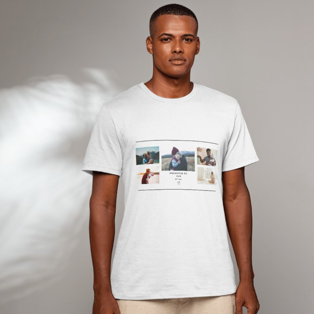 Promoted to Dad Photo Collage – Personalized T Shirt (Skapare uppladdad)