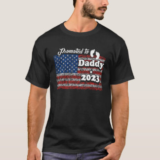 Promoted To Daddy 2023 First Time Fathers Day New T Shirt