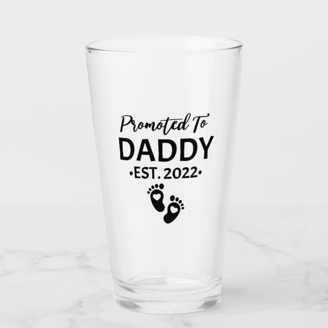 Promoted to daddy est 2022 new dad father's day glaskopp (Framsida)