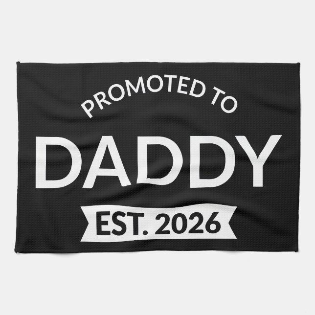 Promoted To Daddy Est. 2026 II Kökshandduk (Horisontell)