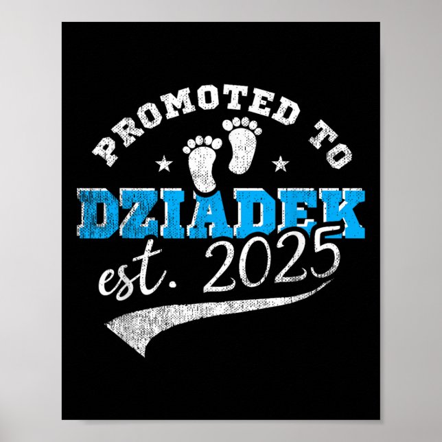 Promoted To Dziadek Est 2025 Proud New Grandpa Vin Poster (Framsidan)