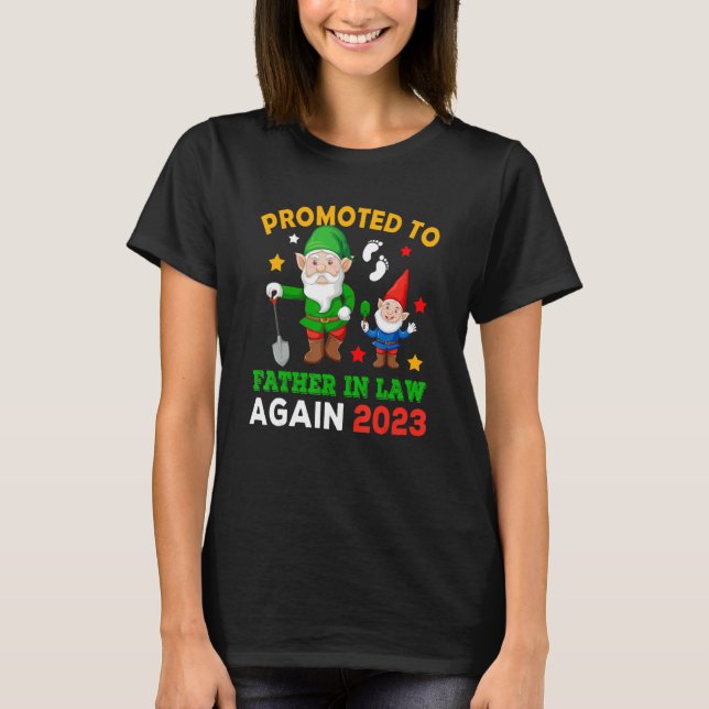 Promoted To Father In Law Again 2023 Two Gnomes Pr T Shirt (Framsida)