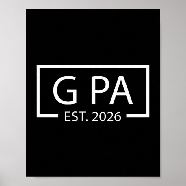 Promoted To G Pa Est 2026 Baby Announcement Cket  Poster (Framsidan)