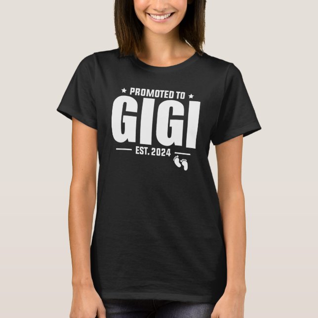 Promoted To Gigi 2024 Funny Pregnancy Announcement T Shirt (Framsida)