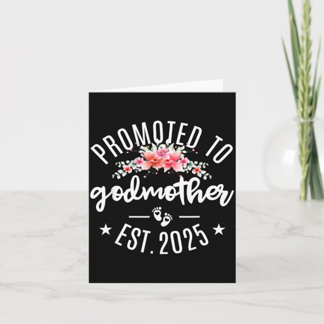 Promoted To Godmother 2025 Flower First Time New G Kort (Framsida)