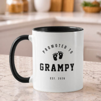 Promoted to Grampy Mug New Grandpa Gift Mugg