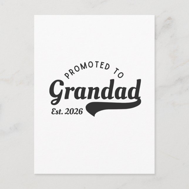 Promoted to Grandad 2026 Vykort (Framsida)