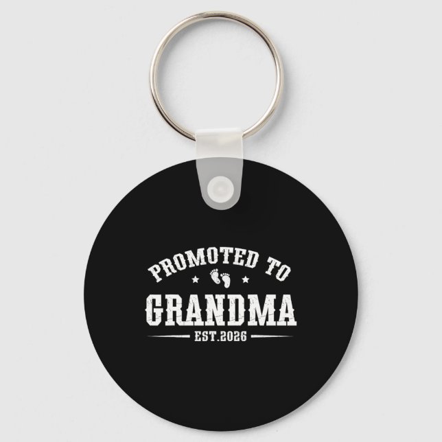 Promoted To Grandma Est. 2026 Grandparents Baby An Nyckelring (Framsida)