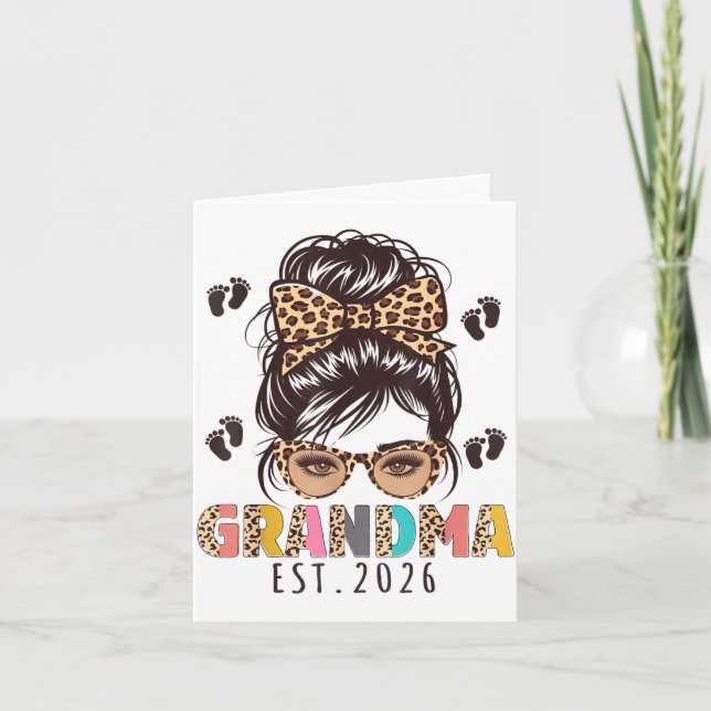 Promoted To Grandma Est 2026 New Grandmom To Be Me Kort (Framsida)
