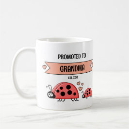 Promoted to grandma ladybugs peach kaffemugg