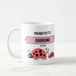 Promoted to grandma ladybugs pink kaffemugg