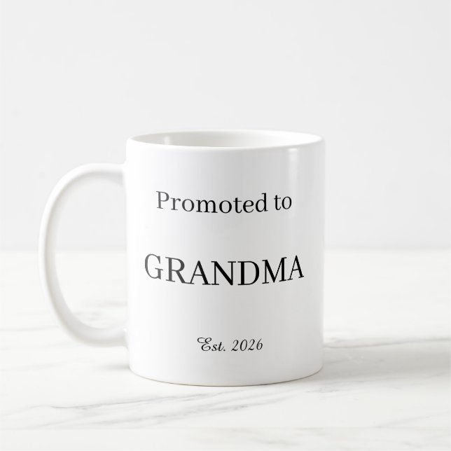 Promoted To Grandma Mug – New Dad Gift Coffee Cup Kaffemugg (Vänster)