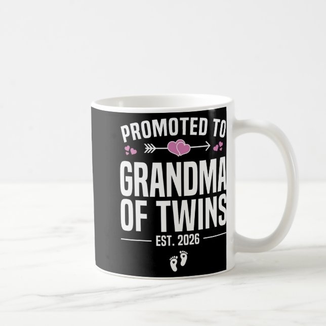 Promoted To Grandma Of Twins 2026 New Grandma Moth Kaffemugg (Höger)