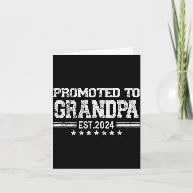 Promoted To Grandpa 2024 Soon To Be Funny New Dad  Kort (Framsida)