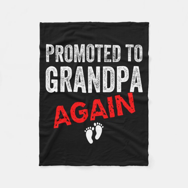 Promoted To Grandpa Again Dad Pregnancy Announceme Fleecefilt (Framsidan)