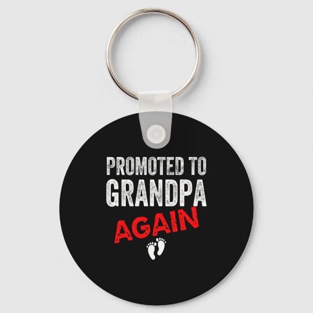 Promoted To Grandpa Again Dad Pregnancy Announceme Nyckelring (Framsida)