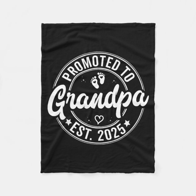 Promoted To Grandpa Est 2025 Grandparents New Gran Fleecefilt (Framsidan)