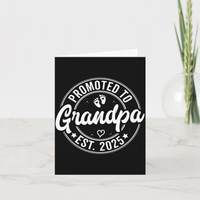 Promoted To Grandpa Est 2025 Grandparents New Gran Kort (Framsida)