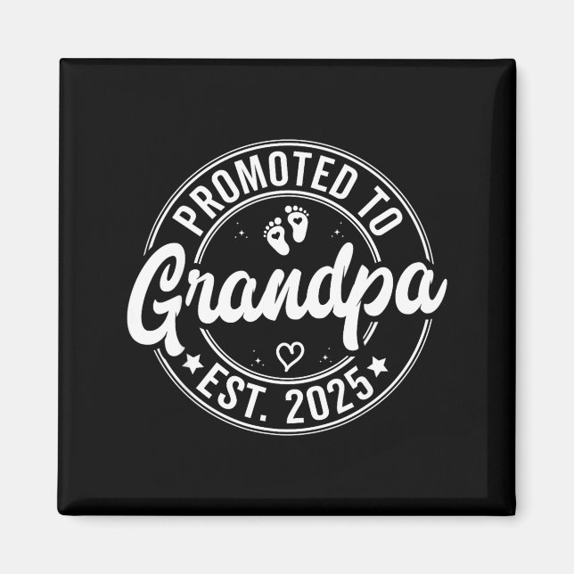 Promoted To Grandpa Est 2025 Grandparents New Gran Magnet (Framsidan)