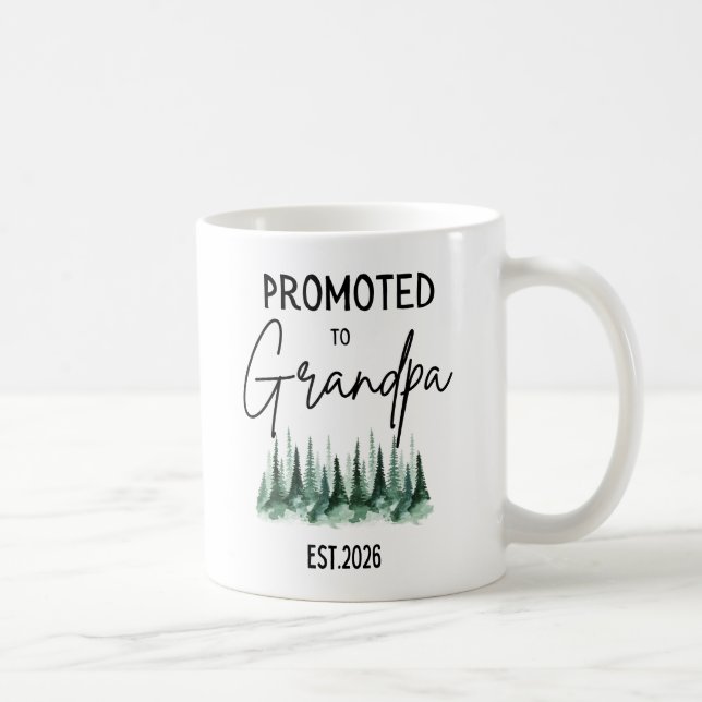 Promoted To Grandpa Est 2026 Baby Reveal Pregnancy Kaffemugg (Höger)