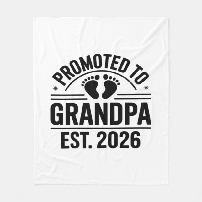 Promoted to Grandpa, Est. 2026, Funny New Grandpa  Fleecefilt (Framsidan)