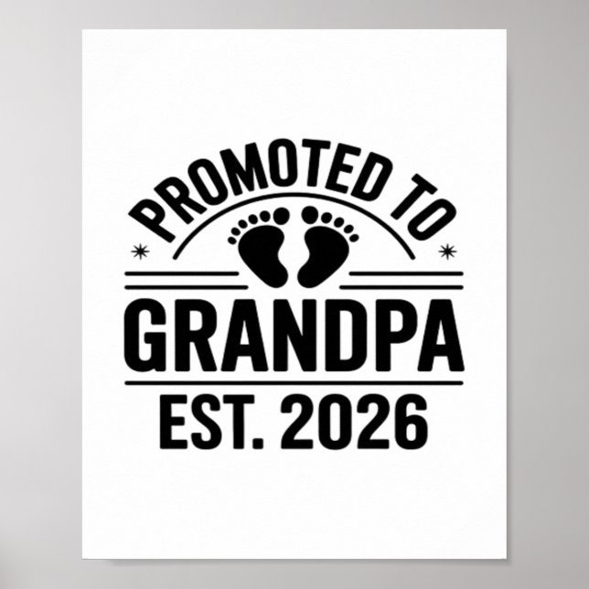 Promoted to Grandpa, Est. 2026, Funny New Grandpa  Poster (Framsidan)