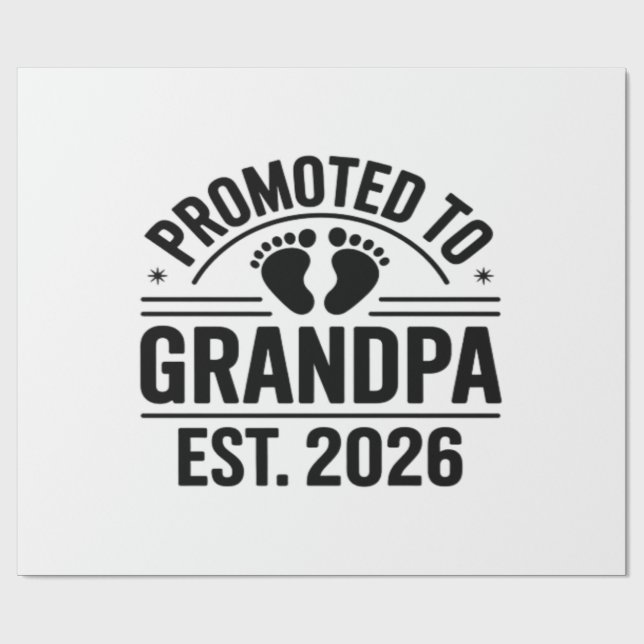 Promoted to Grandpa, Est. 2026, Funny New Grandpa  Presentpapper (Platt)
