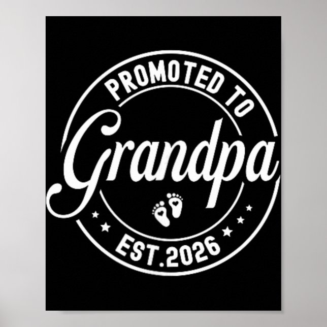 Promoted To Grandpa Est. 2026 Grandparents Baby An Poster (Framsidan)