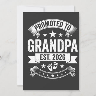Promoted to Grandpa Est 2026 New Grandpa Announcem Inbjudningar