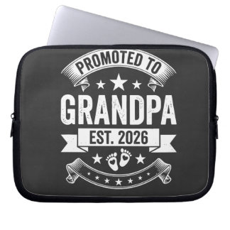 Promoted to Grandpa Est 2026 New Grandpa Announcem Laptop Fodral