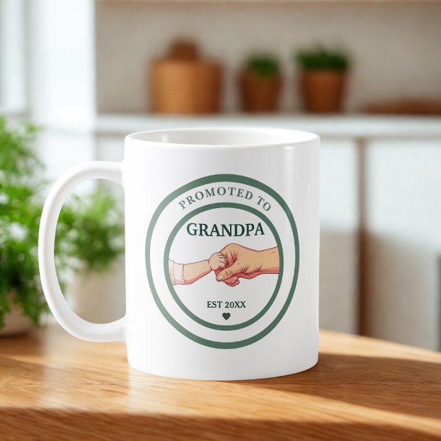Promoted to Grandpa Est. 20XX  Kaffemugg (Skapare uppladdad)
